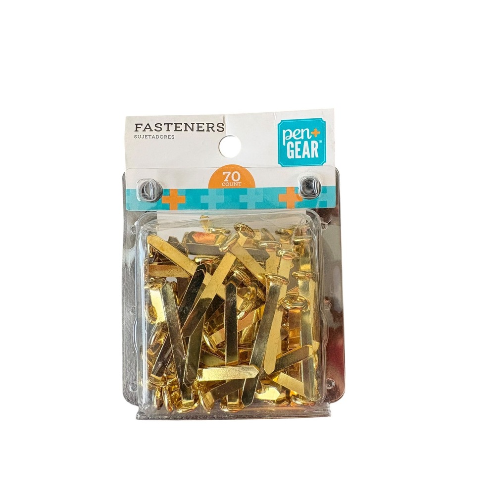 Pen+Gear Gold Paper Fasteners Brass Brads 70 Count Scrapbooking Crafts Open Pack